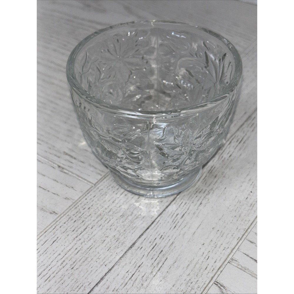 Princess House Fantasia Crystal Sugar Bowl W/O The Lid Poinsettia Floral Design. - Picture 4 of 8